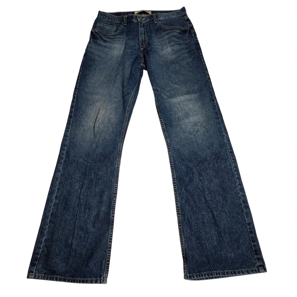 Wrangler Authentics Jeans Mens 32x32 Blue Relaxed Fit Boot Cut Leg ZM4RBGI